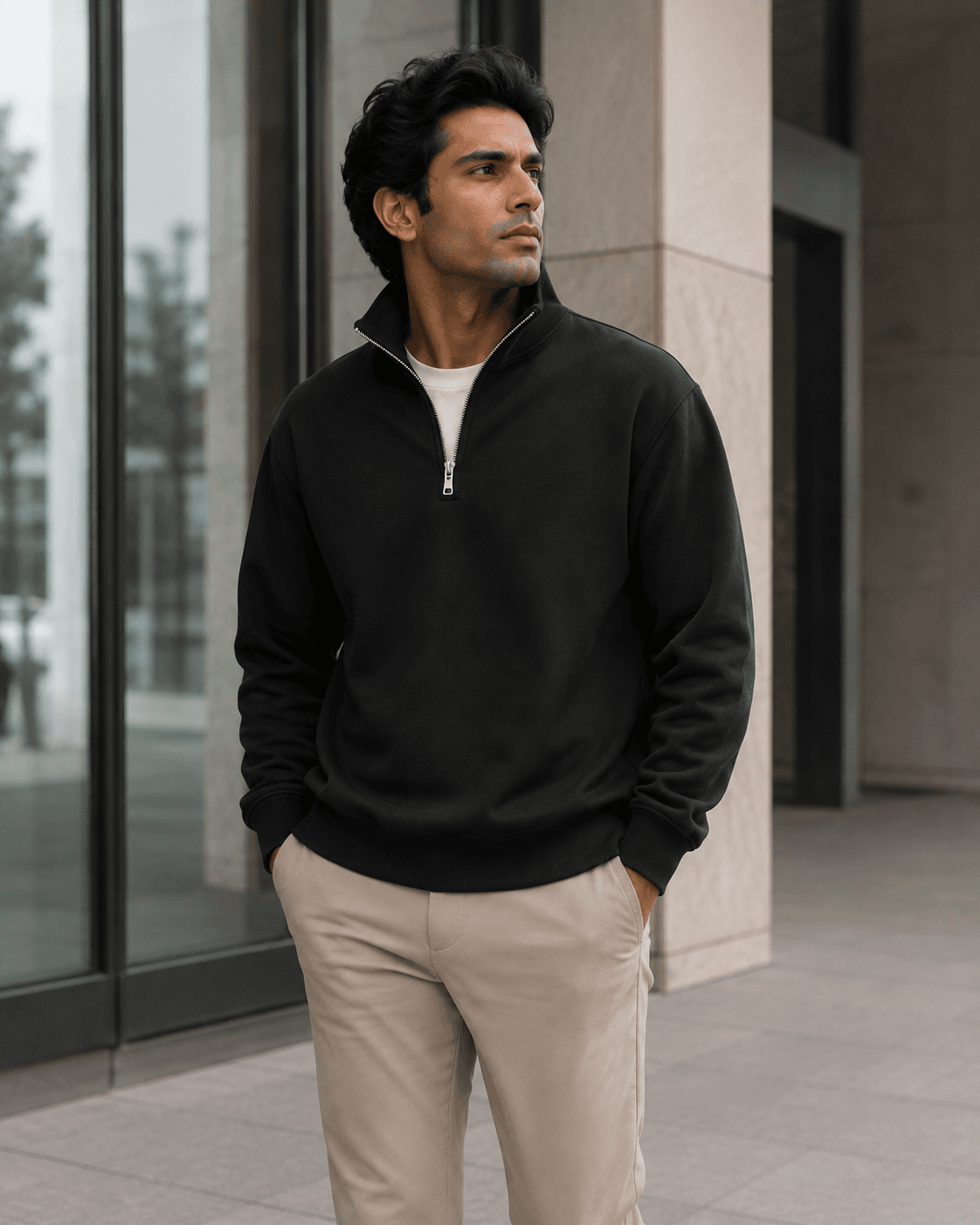 Half-Zip Fleece Sweatshirt