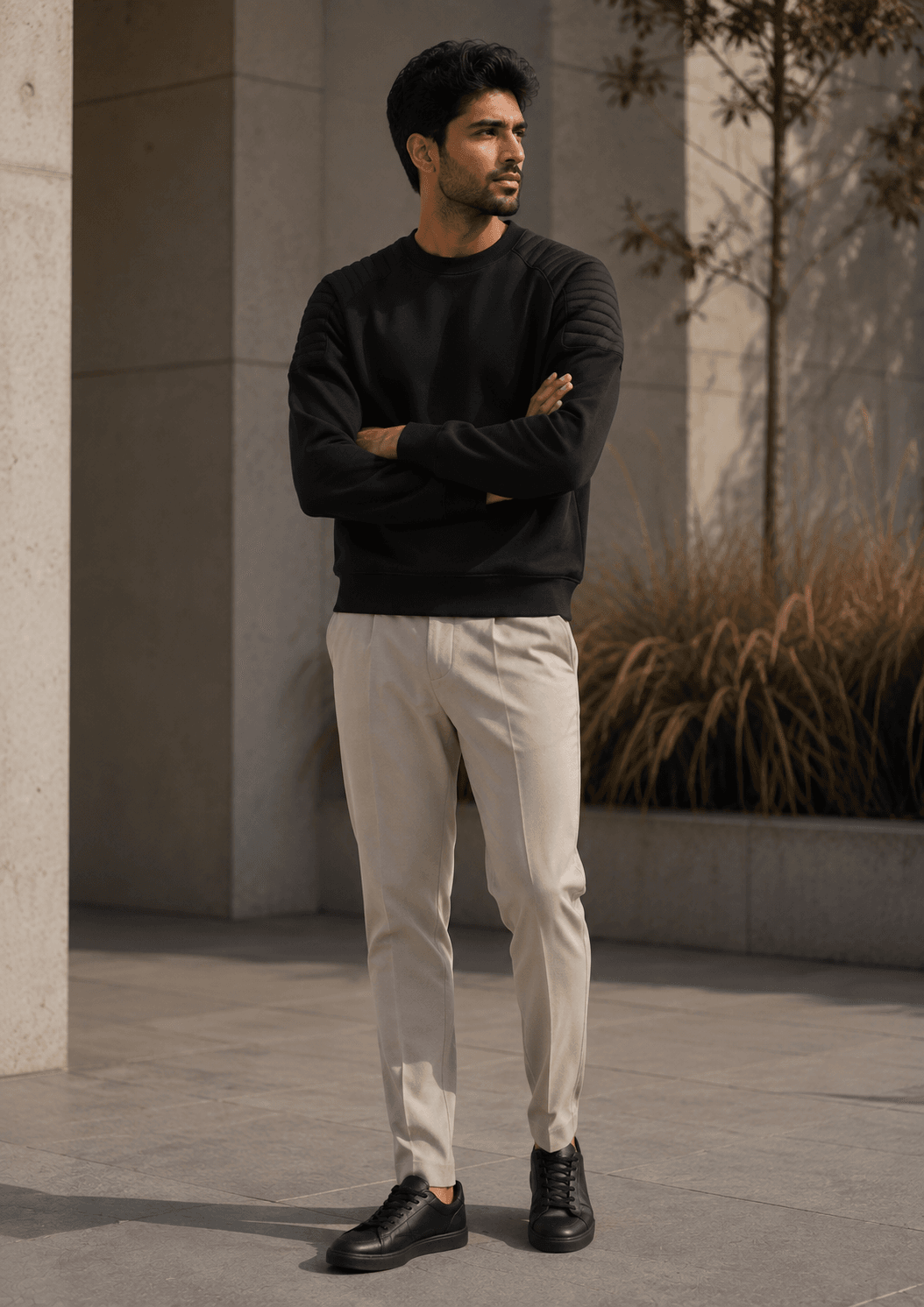 Quilted Panel Sweatshirt