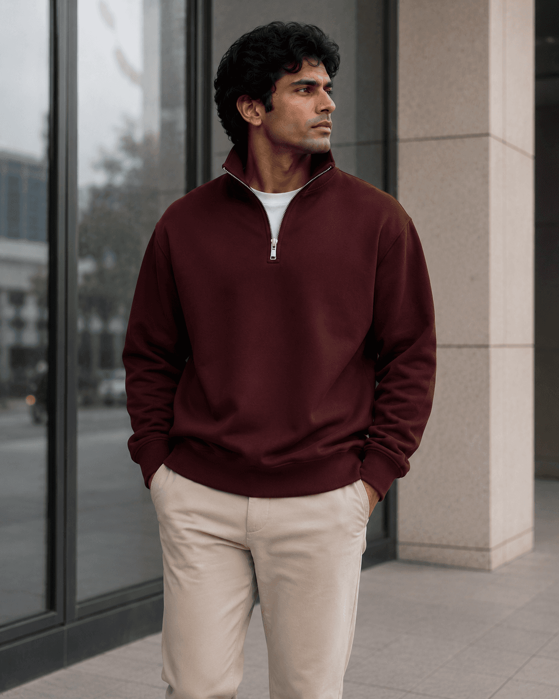 Half-Zip Fleece Sweatshirt