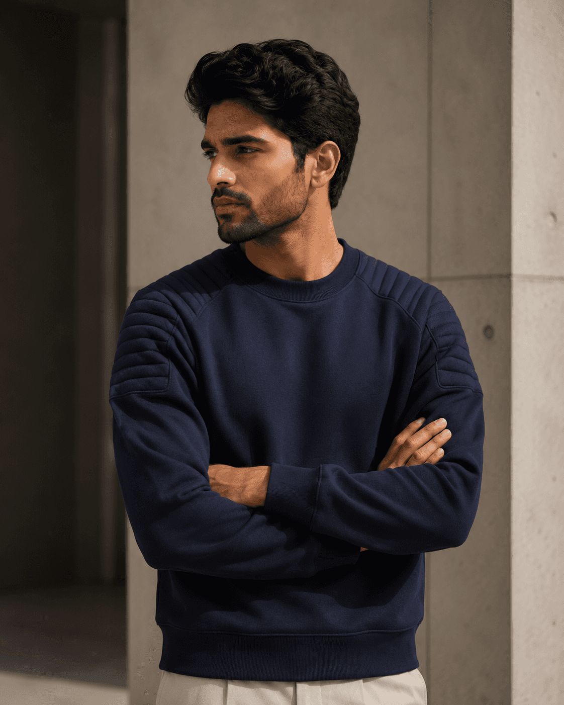 Quilted Panel Sweatshirt